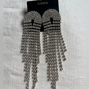 Aqua Dazzling Sterling Silver crystal Drop Earrings